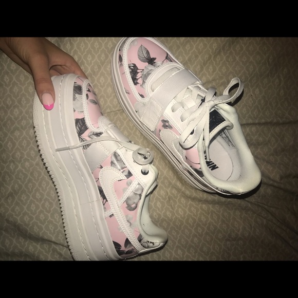 Nike Shoes - FLORAL PLATFORM NIKE AIR FORCES